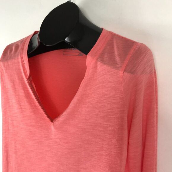 Eddie Bauer Split V-Neck Tee Women's Size Small Pink Long Sleeve Knit Outdoor - Picture 5 of 12